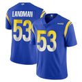 LA.Rams #53 Nate Landman Player Royal Limited Vapor Untouchable Home Game Gdoa Stitched Jerseys