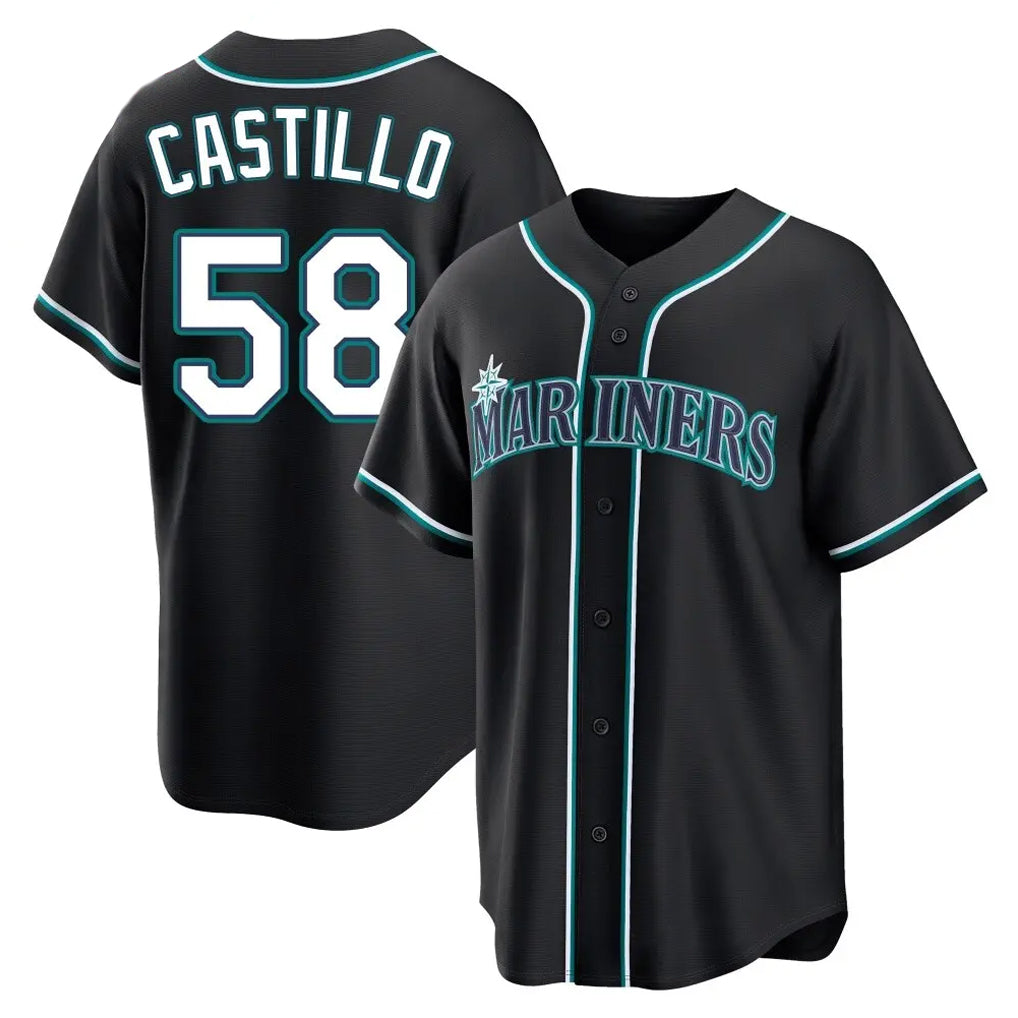 S.Mariners #58 Luis Castillo Player Black Fashion Home Limited Fdoa Stitched Jerseys