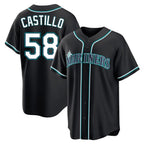 S.Mariners #58 Luis Castillo Player Black Fashion Home Limited Fdoa Stitched Jerseys