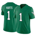 P.Eagles #1 Jalen Hurts Player Green Kelly Alternate Vapor F.U.S.E. Home Game Gdoa Stitched Jerseys