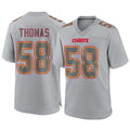 KC.Chiefs #58 Derrick Thomas Player Gray Fashion Game Gdoa Stitched Jerseys