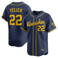 M.Brewers #22 Christian Yelich Player Navy Home Limited Fdoa Stitched Jerseys