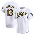 Athletics #13 Luis Barrera Player White Limited Home Game Gdoa Stitched Jerseys