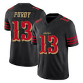 SF.49ers #13 Brock Purdy Player Black Limited Rivalries Collection Home Game Gdoa Stitched Jerseys