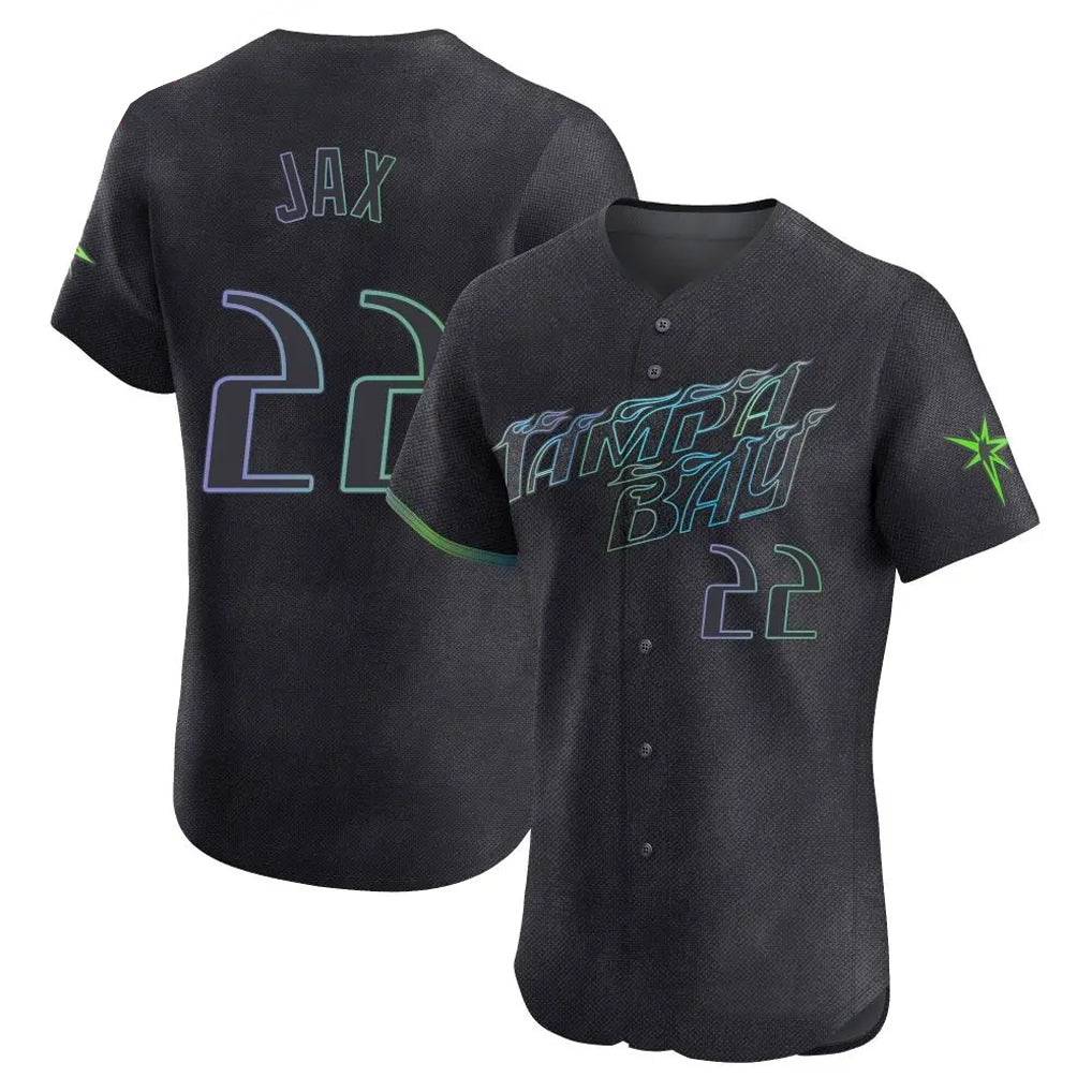 T.Bay Rays #22 Griffin Jax Player Black City Connect Home Limited Elite Fdoa Stitched Jerseys