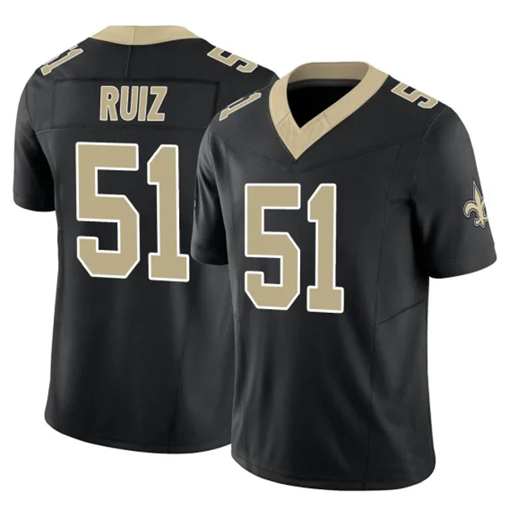 NO.Saints #51 Cesar Ruiz Player Black Limited Vapor F.U.S.E. Home Game Gdoa Stitched Jerseys