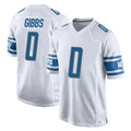 D.Lions #0 Jahmyr Gibbs Player White Home Game Gdoa Stitched Jerseys