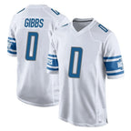 D.Lions #0 Jahmyr Gibbs Player White Home Game Gdoa Stitched Jerseys