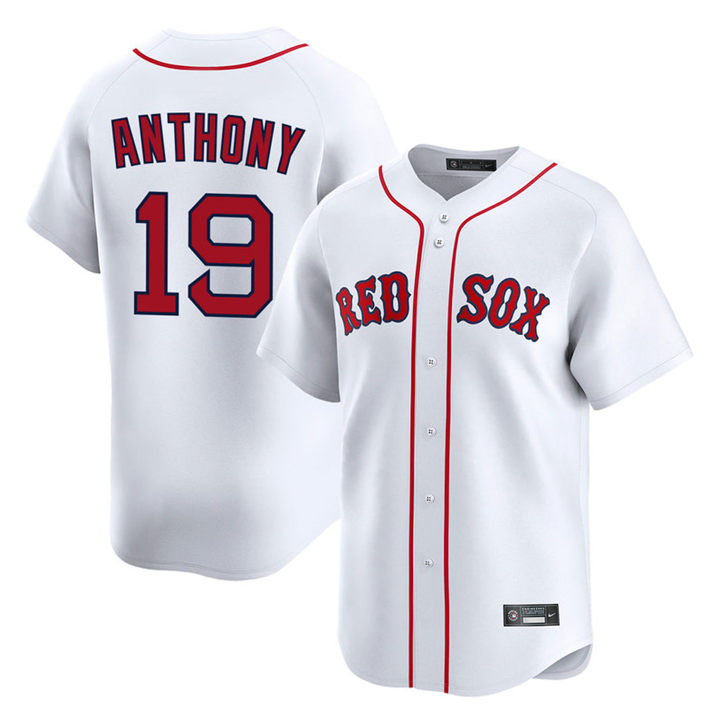B.Red Sox #19 Roman Anthony Player White Limited Home Game Gdoa Stitched Jerseys