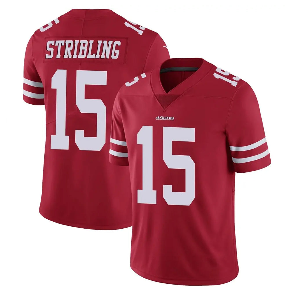 SF.49ers #15 De'Zhaun Stribling Player Red Limited Vapor Untouchable Home Game Gdoa Stitched Jerseys