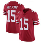 SF.49ers #15 De'Zhaun Stribling Player Red Limited Vapor Untouchable Home Game Gdoa Stitched Jerseys