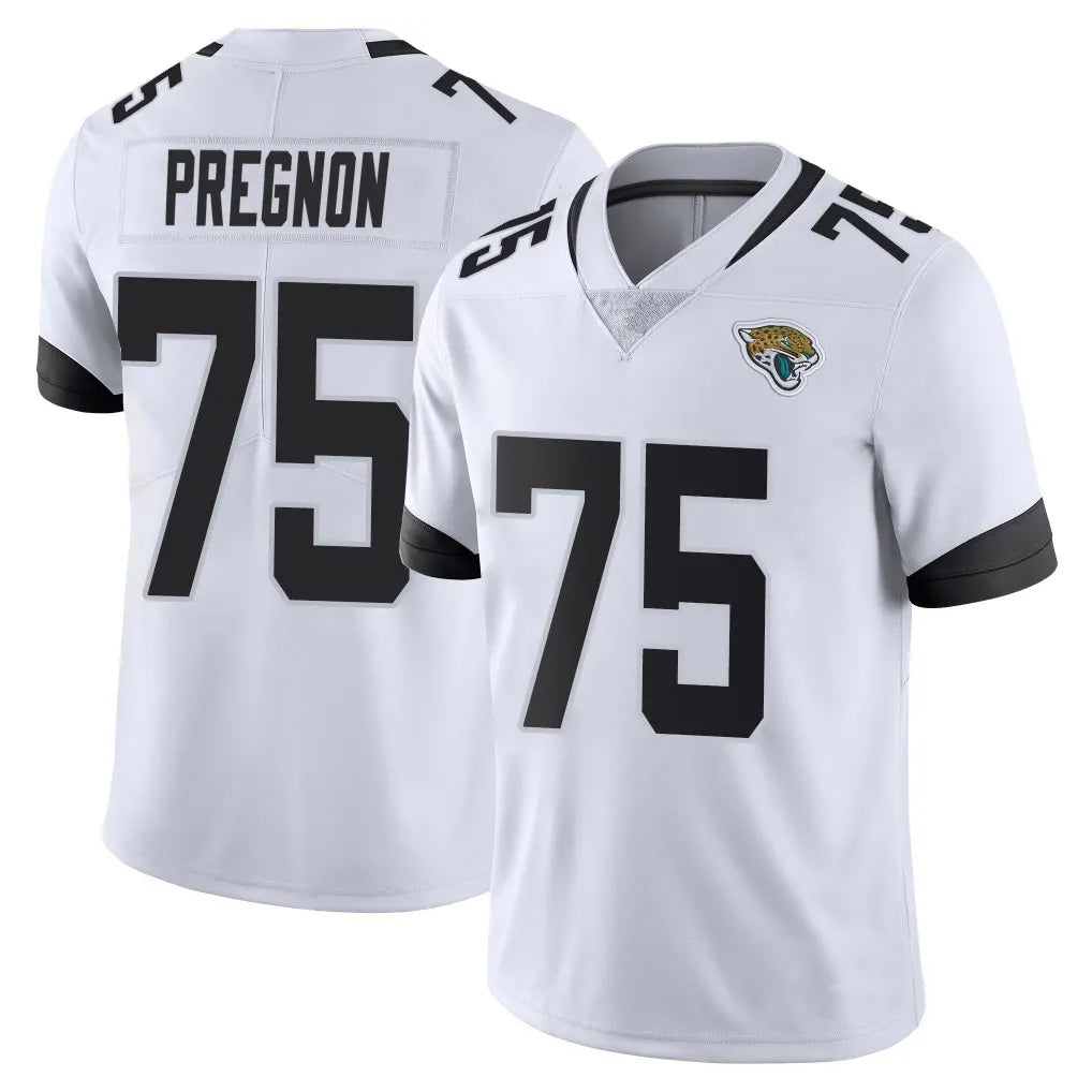 J.Jaguars #75 Emmanuel Pregnon Player White Vapor Untouchable Limited Home Game Gdoa Stitched Jerseys