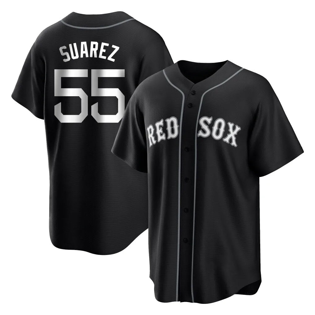 B.Red Sox #55 Ranger Su¨¢rez Player Black Home Game Gdoa Stitched Jerseys