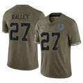 IN.Colts #27 Justin Walley Player Olive Salute To Service Limited Gdoa Stitched Jerseys