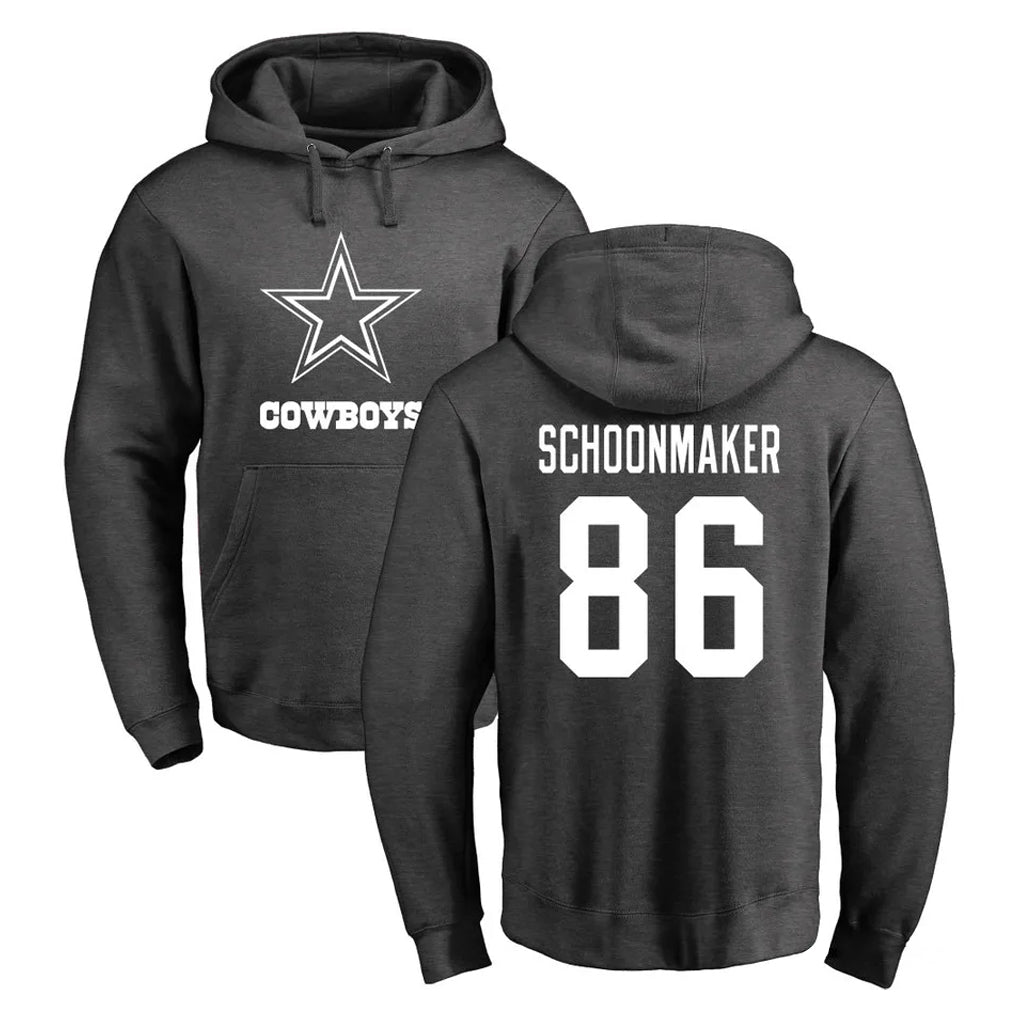 D.Cowboys #86 Luke Schoonmaker Player Ash One Color Pullover Hoodie Limited Gdoa Stitched Jerseys