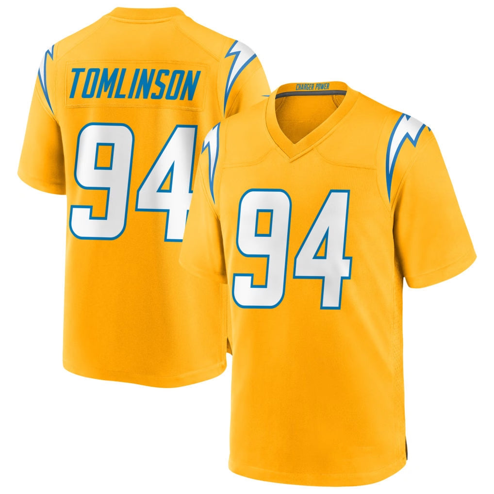 LA.Chargers #94 Dalvin Tomlinson Player Gold Home Game Gdoa Stitched Jerseys