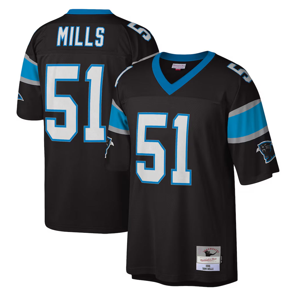 C.Panthers #51 Sam Mills Player Black Mitchell & Ness Legacy Replica Gdoa Stitched Jerseys