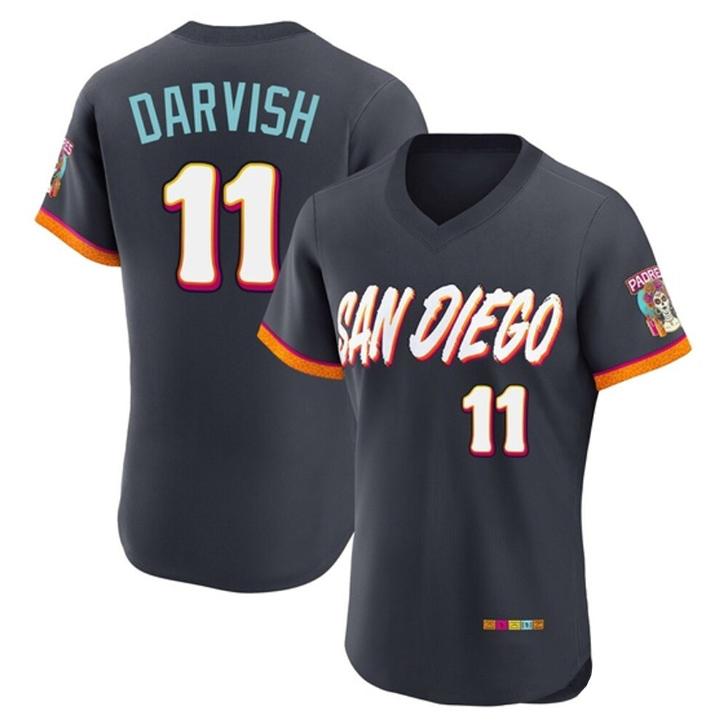 S.Diego Padres #11 Yu Darvish Player Obsidian 2026 City Connect Home Elite T-shirt Fdoa Stitched Jerseys