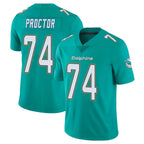 M.Dolphins #74 Kadyn Proctor Player Aqua Limited Vapor Untouchable Home Game Gdoa Stitched Jerseys