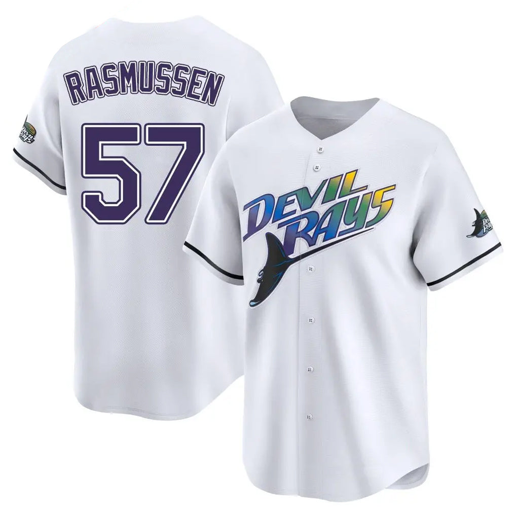 T.Bay Rays #57 Drew Rasmussen Player White City Connect Home Fdoa Stitched Jerseys