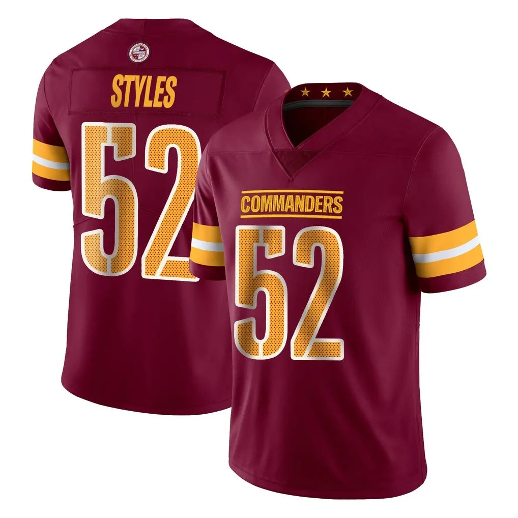 W.Commanders #52 Sonny Styles Player Burgundy Limited Vapor Home Game Gdoa Stitched Jerseys