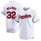 C.Guardians #32 Gavin Williams Player White Limited Home Gdoa Stitched Jerseys