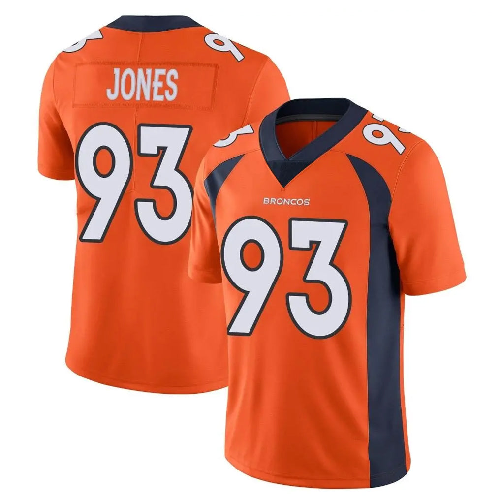 D.Broncos #93 D.J. Jones Player Orange Color Vapor Untouchable Limited Game Gdoa Stitched Jerseys