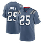 NE.Patriots #25 Marcus Jones Player Blue Rivalries Collection Home Game Gdoa Stitched Jerseys