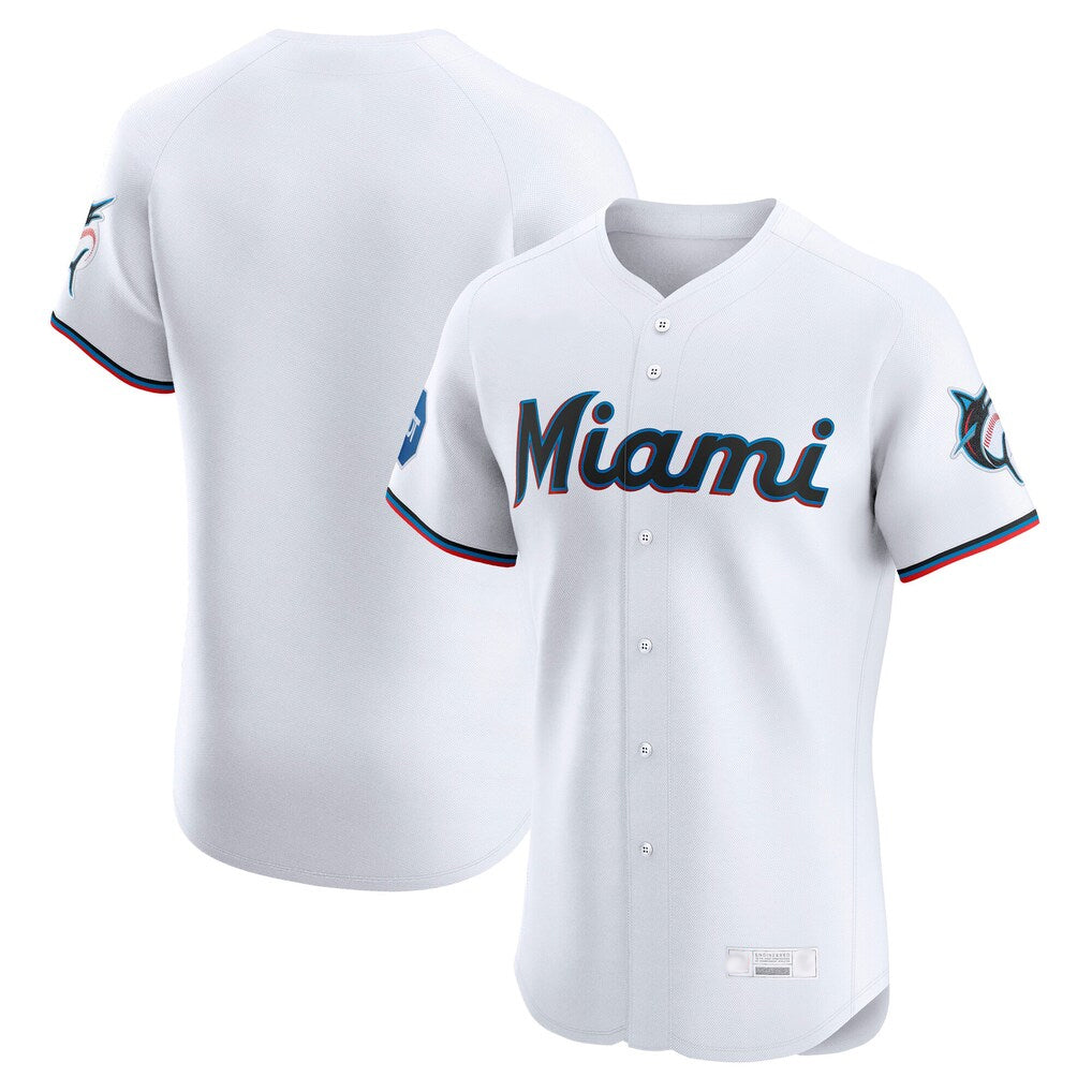 M.Marlins ## Marlins Blank Player White  Home Limited Elite Fdoa Stitched Jerseys