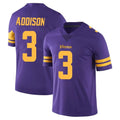 M.Vikings #3 Jordan Addison Player Purple Limited Color Rush Home Game Gdoa Stitched Jerseys