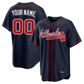 Custom A.Braves Navy Home Game Any Name & Number Gdoa Stitched Jerseys