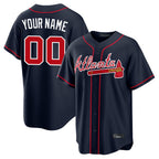 Custom A.Braves Navy Home Game Any Name & Number Gdoa Stitched Jerseys