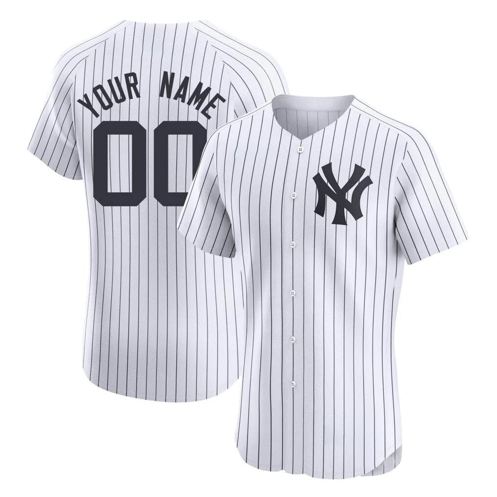 Custom NY.Yankees White Limited Elite Home Game Any Name & Number Gdoa Stitched Jerseys
