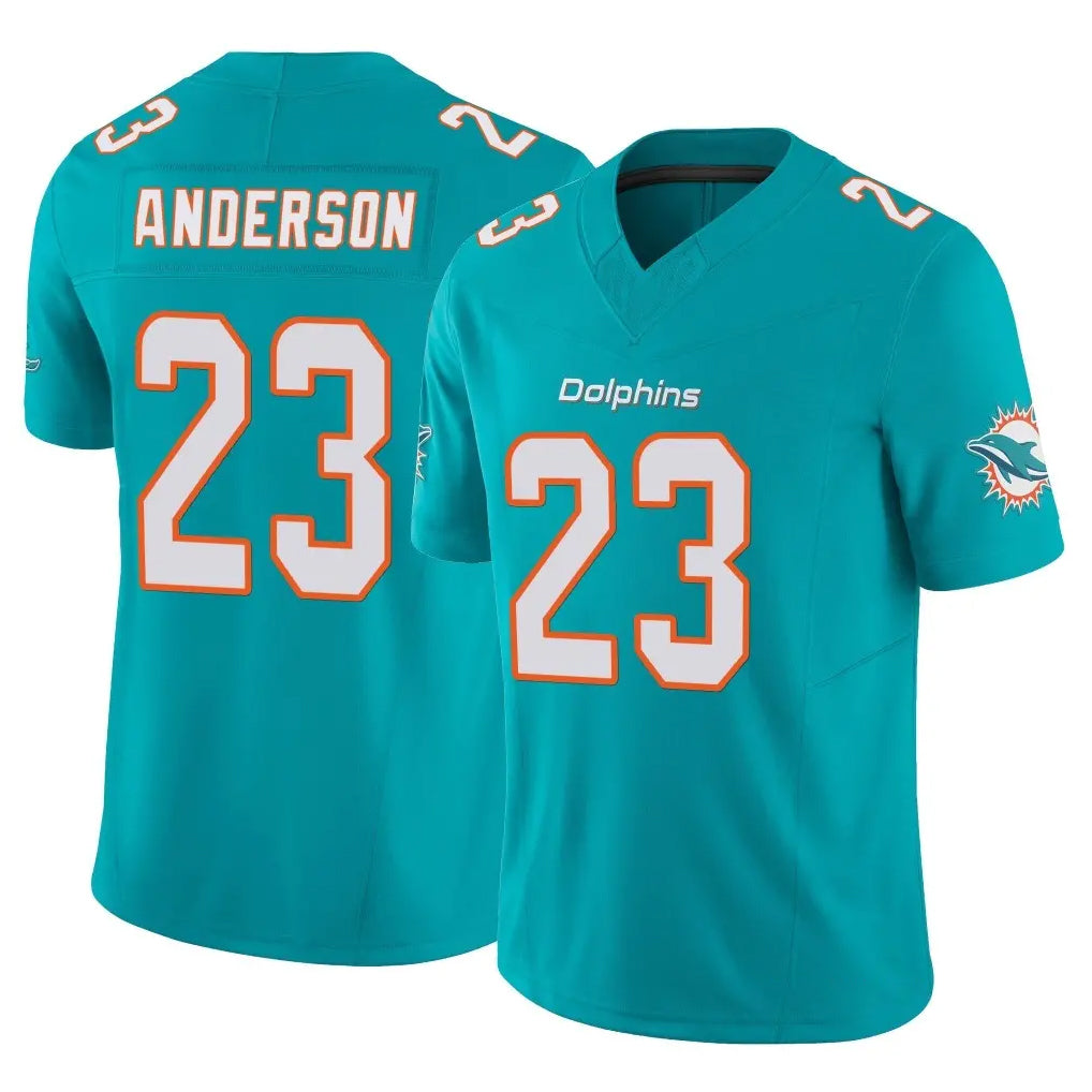 M.Dolphins #23 Zayne Anderson Player Aqua Limited Vapor F.U.S.E. Home Game Gdoa Stitched Jerseys