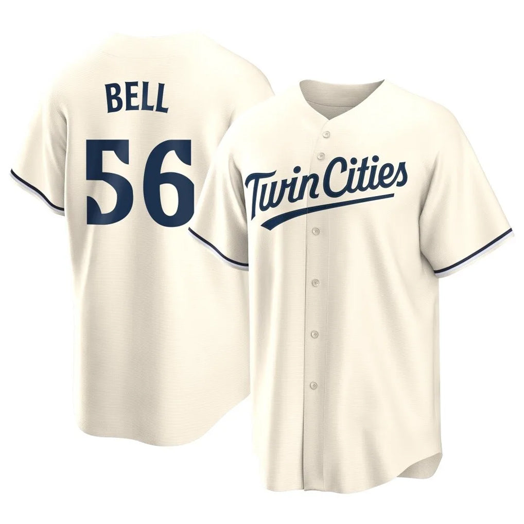 M.Twins #56 Josh Bell Player Cream Game Limited Home Fdoa Stitched Jerseys