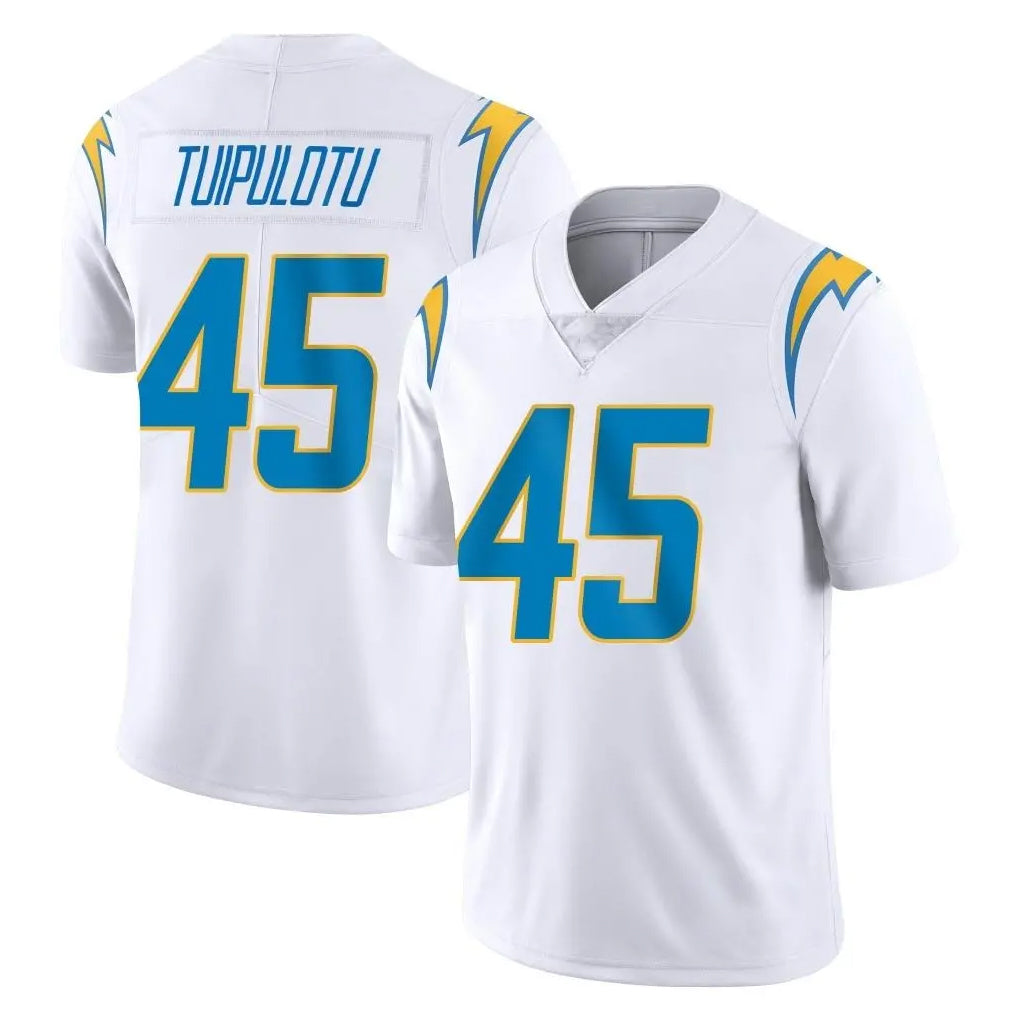LA.Chargers #45 Tuli Tuipulotu Player White Limited Vapor Untouchable Home Game Gdoa Stitched Jerseys