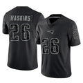 NE.Patriots #26 Hassan Haskins Player Black Reflective LImited Home Game Gdoa Stitched Jerseys