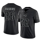NE.Patriots #26 Hassan Haskins Player Black Reflective LImited Home Game Gdoa Stitched Jerseys