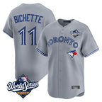 T.Blue Jays #11 Bo Bichette Player Gray 2025 World Series Limited Home Fdoa Stitched Jerseys