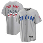 Custom C.Cubs Gray USA 250 Fourth of July Limited Home Game Any Name & Number Gdoa Stitched Jerseys