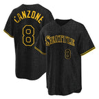 S.Mariners #8 Dominic Canzone Player Black Snake Skin City Home Limited Fdoa Stitched Jerseys