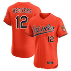 B.Orioles #12 Dylan Beavers Player Orange Limited Elite Home Game Gdoa Stitched Jerseys