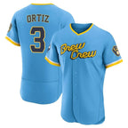 M.Brewers #3 Joey Ortiz Player Light Blue City Connect Home Limited Elite Fdoa Stitched Jerseys