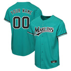 Custom M.Marlins Teal Home Game Any Name & Number Gdoa Stitched Jerseys