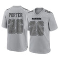 LV.Raiders #26 Darien Porter Player Gray Atmosphere Fashion Limited Game Stitched Jerseys