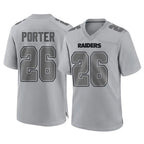 LV.Raiders #26 Darien Porter Player Gray Atmosphere Fashion Limited Game Stitched Jerseys