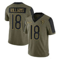 C.Bears #18 Caleb Williams Player Olive Salute to Service Limited Gdoa Stitched Jerseys