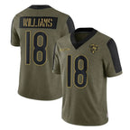 C.Bears #18 Caleb Williams Player Olive Salute to Service Limited Gdoa Stitched Jerseys