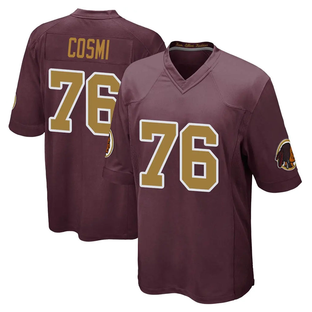 W.Commanders #76 Sam Cosmi Player Burgundy Alternate Home Game Gdoa Stitched Jerseys