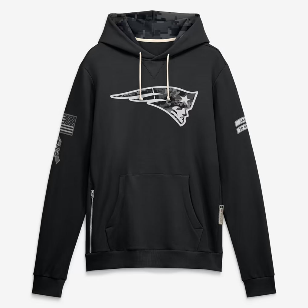 NE.Patriots 2026 Black Logo Pullover Hoodies Limited Game Gdoa Stitched Jerseys